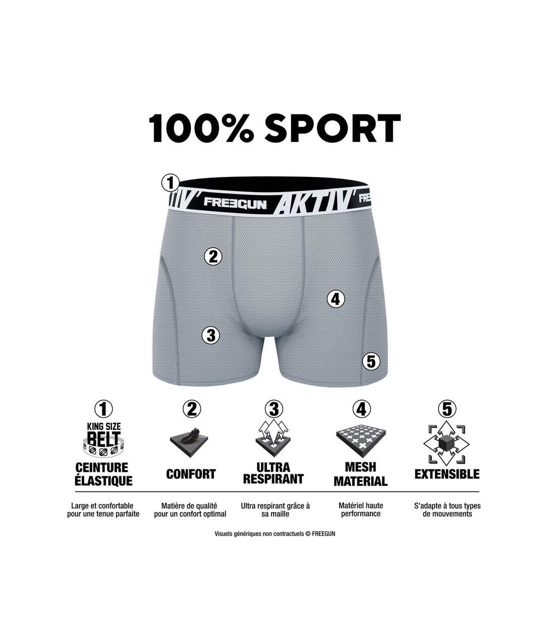 Lot de 4 boxers en coton homme Aktiv Freegun