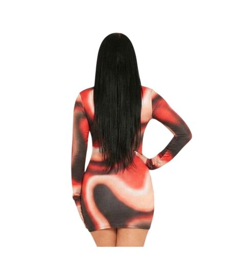 Womens/ladies Cut Out Mini Dress Red Multicoloured Missy Empire