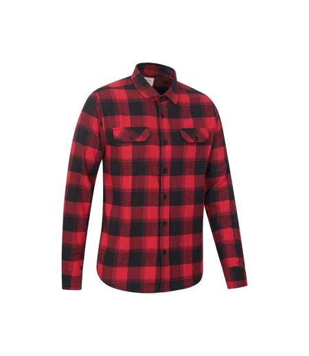 Mens trace flannel long-sleeved shirt red Mountain Warehouse