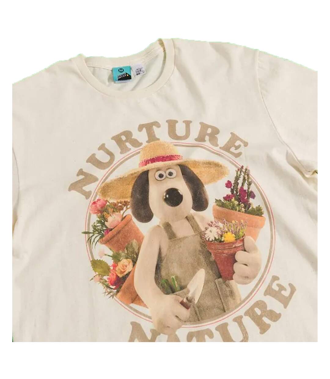 T-shirt Nurture Nature Adulte Naturel Wallace And Gromit-3