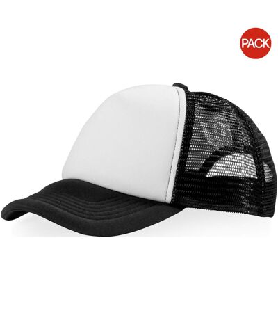 Bullet Trucker 5 Panel Cap (Pack of 2) (Solid Black/White) - UTPF2422