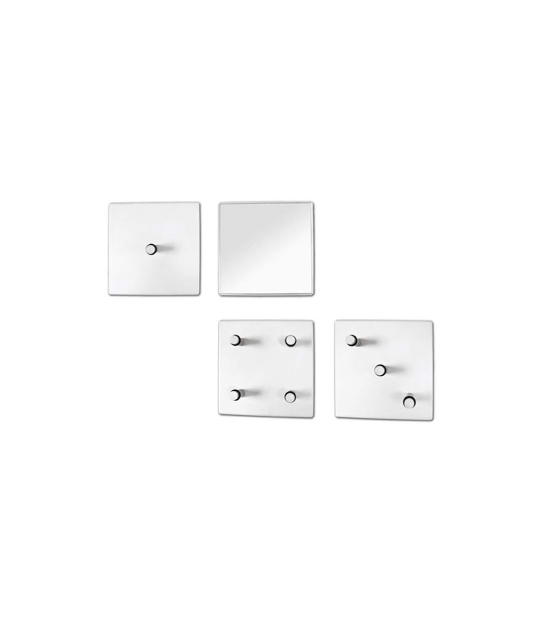 Lot de 4 Patères en Métal Laqué 15cm Blanc-1