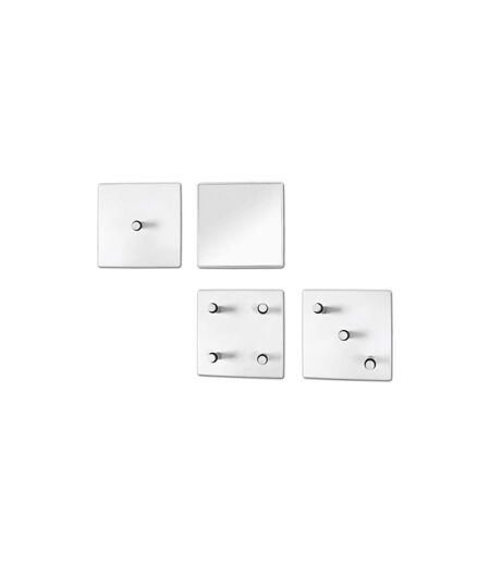 Lot de 4 Patères en Métal Laqué 15cm Blanc