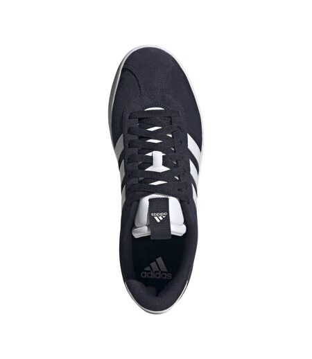 Womens/ladies Vl Court 3.0 Leather Flat Trainers Navy White Adidas