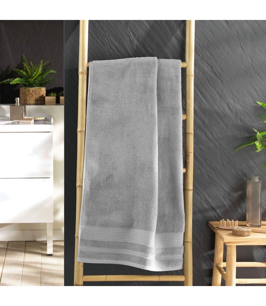 Drap de Douche Tendresse 70x130cm Gris Perle-3