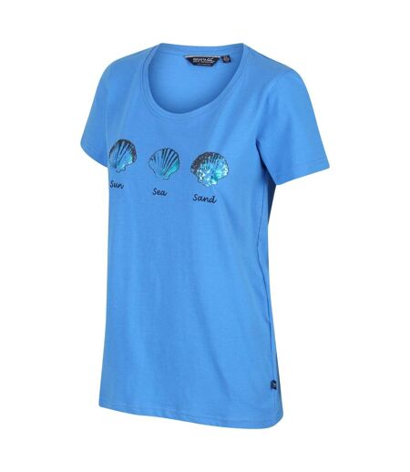 Womens/ladies filandra vi seashells t-shirt sonic blue Regatta