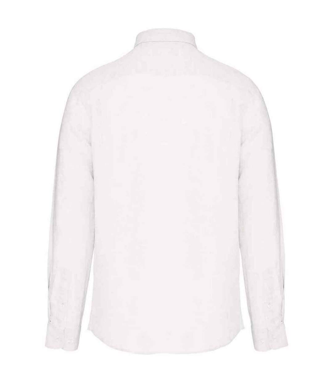 Mens linen long-sleeved shirt white Spasso-2
