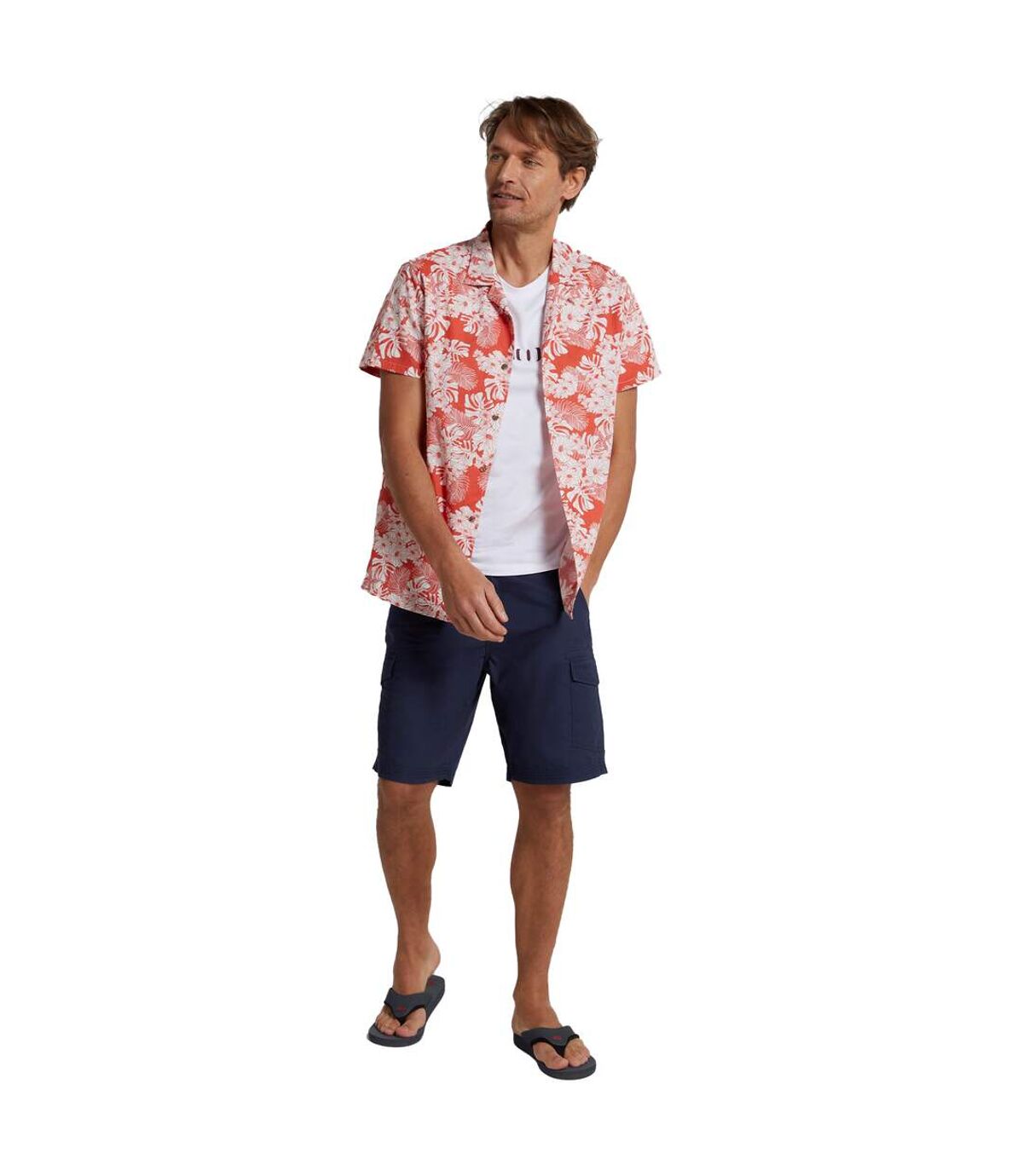 Animal Mens Will Floral Natural Shirt (Red)