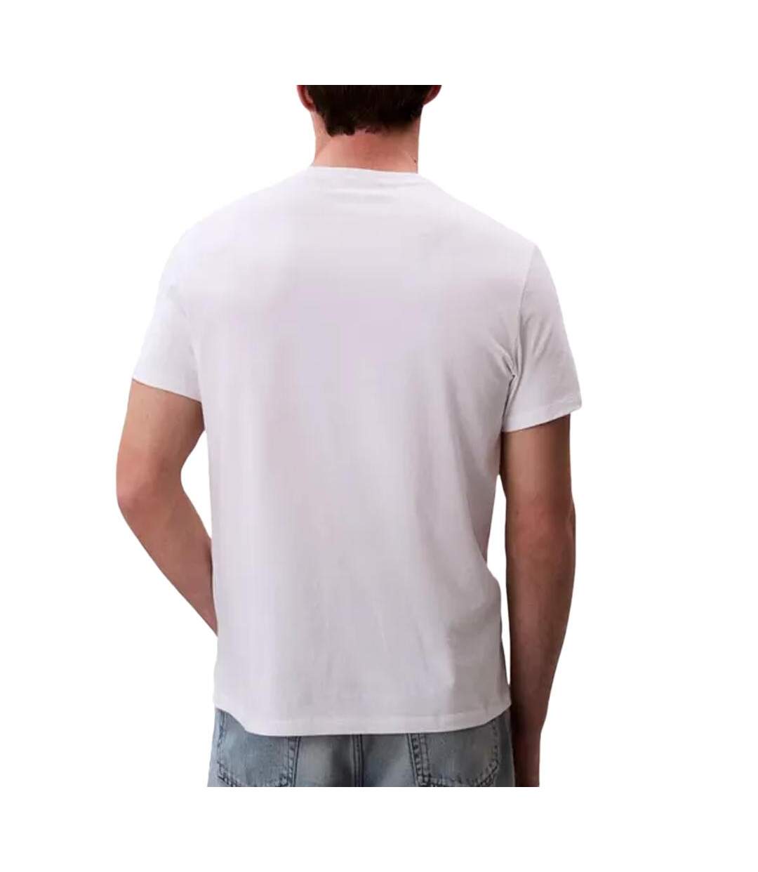 T-Shirt blanc homme calvin klein jeans badge 30s jersey-bright - l-2