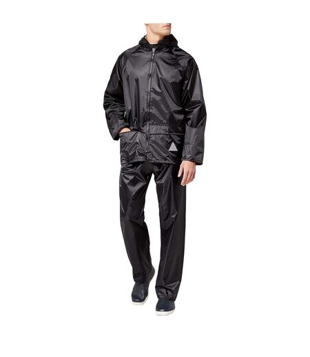 Result Mens Heavyweight Waterproof Rain Suit (Jacket & Trouser Suit) (Black)