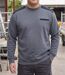 CHALLENGER PARFAIT1 — Sweat molleton gris chiné : chaleur 320 g et résistance-1
