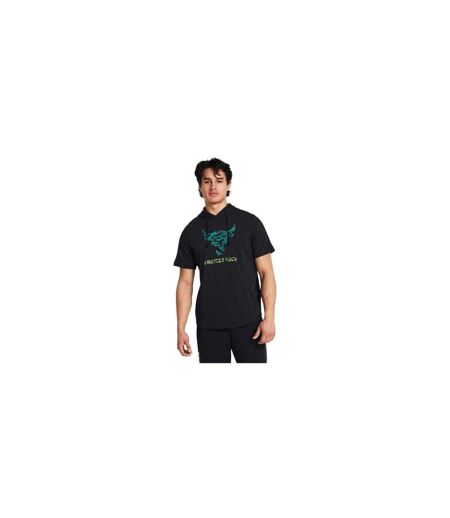 Mens Project Rock Short-sleeved Hoodie Black Under Armour