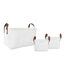 Lot de 3 Paniers de Rangement Velours Côtelé 36cm Blanc-1