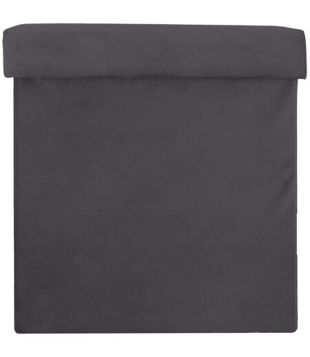 Pouf coffre pliable velours Tess - L. 38 x H. 38 cm