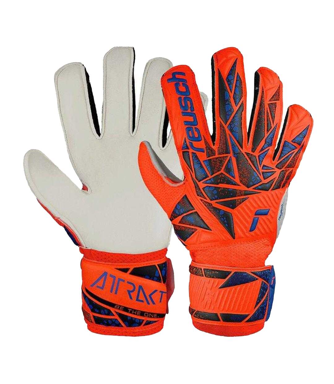 Childrens/kids Attrakt Infinity Goalkeeper Gloves Orange Reusch-4