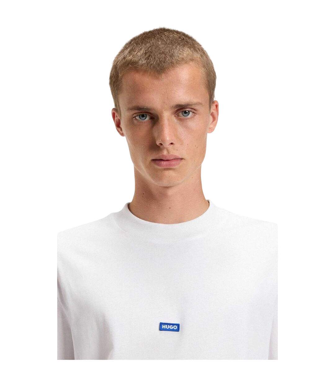 Mens Nieros Logo Regular Short-sleeved T-shirt White Hugo-4
