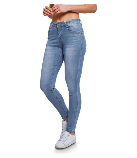 Jean femme slim fit - Jeans skinny taille haute - Couleur bleu