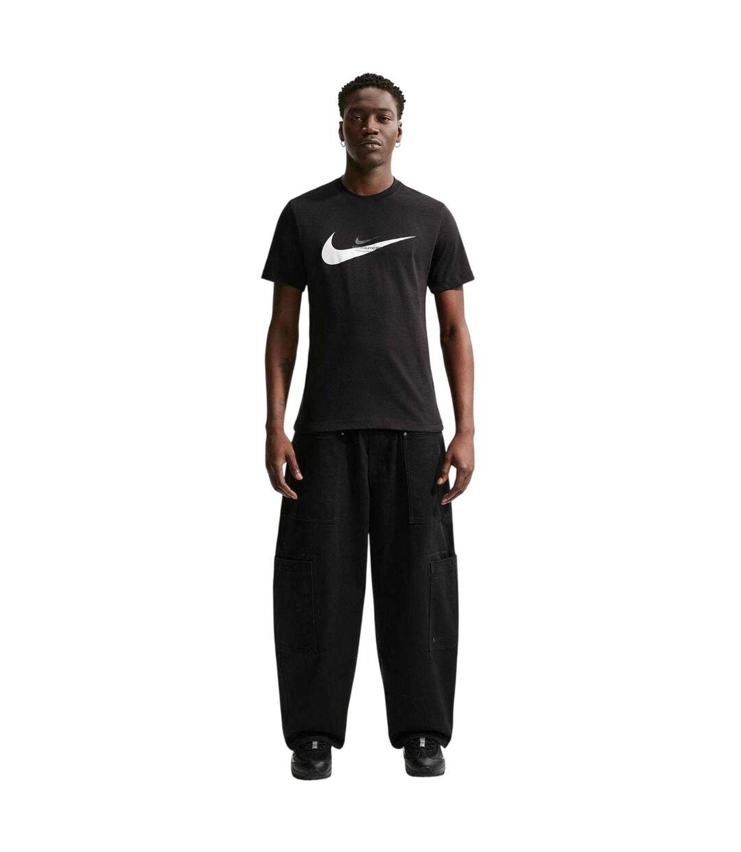 Mens Swoosh Large Logo T-shirt Black Nike-1