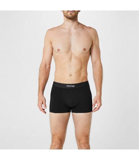 Lot De 2  Boxers Motif/style Logo Homme Noir Gris À Rayures Firetrap