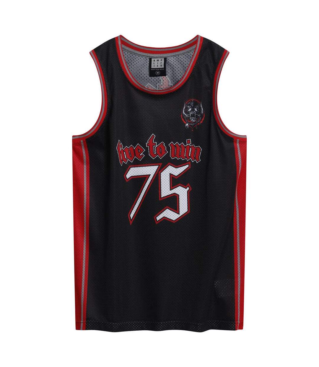 Mens Motorhead Basketball Jersey Black Red Amplified-1