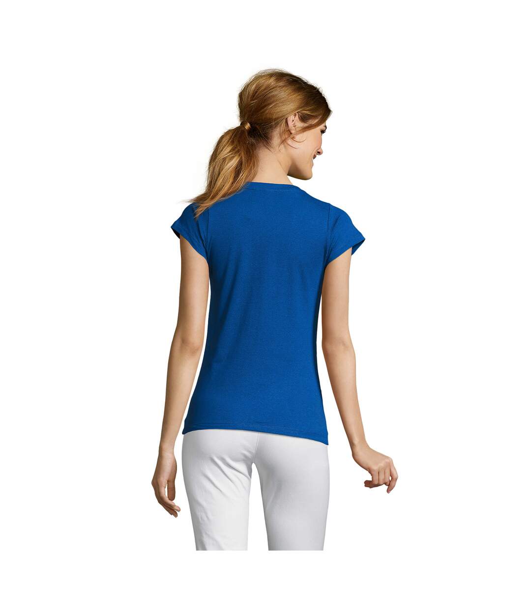 T-shirt Moon Femme Bleu Roi SOLS-3