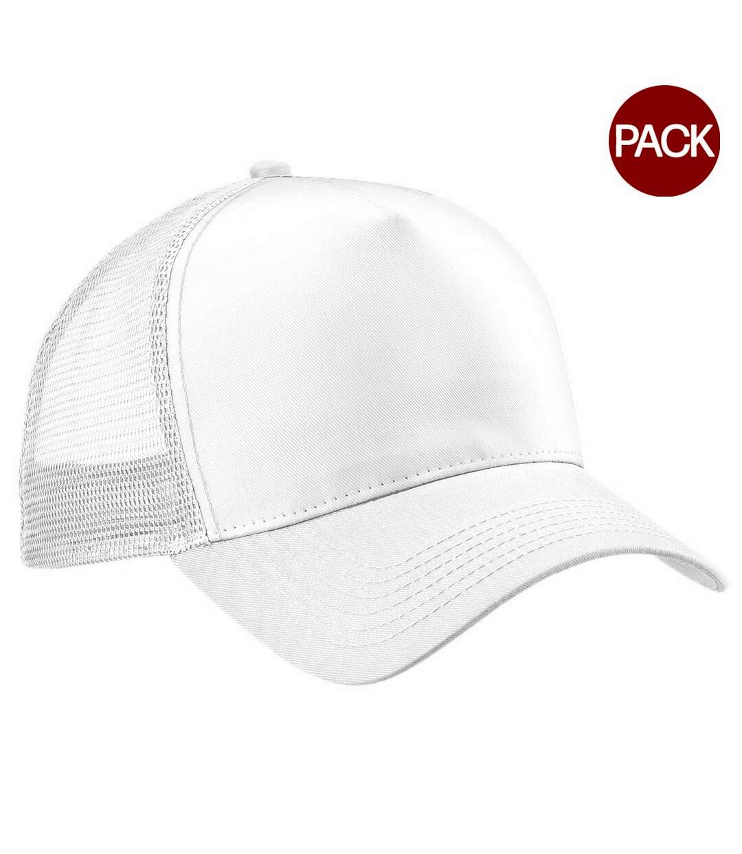 Lot de 2  casquettes de baseball homme blanc Beechfield-1