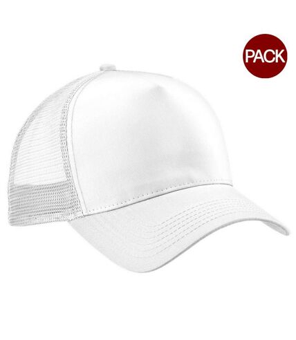 Lot de 2  casquettes de baseball homme blanc Beechfield