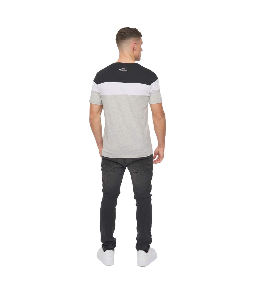 T-shirt Pattermay Homme Noir Crosshatch-4