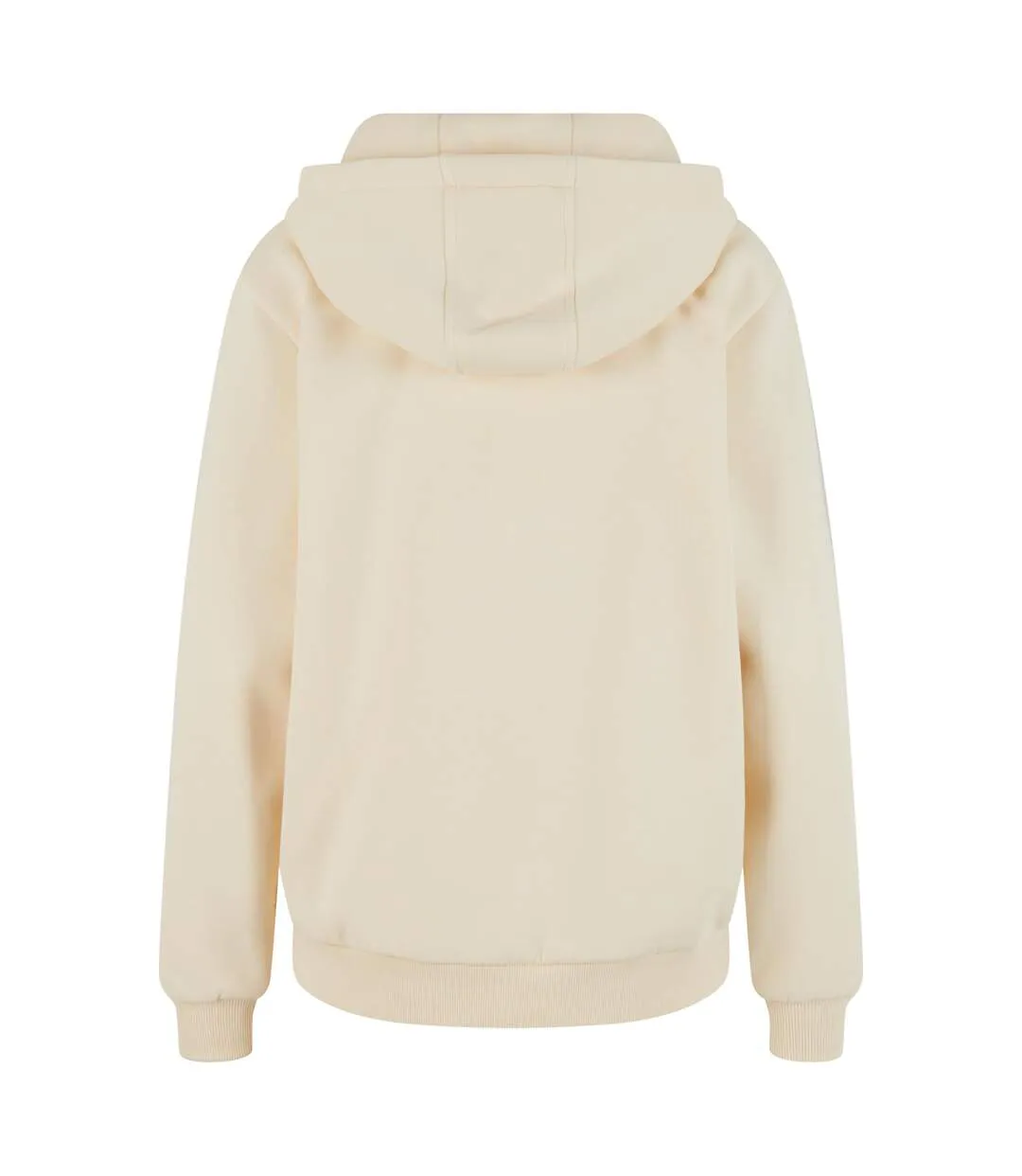 Womens/ladies Plain Fluffy Hoodie White Sand Build Your Brand-3