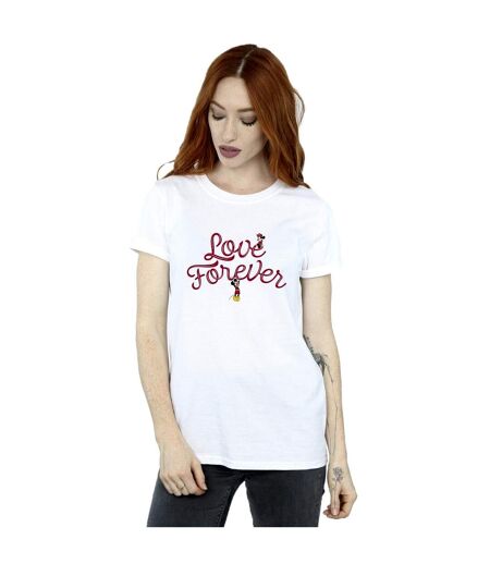 Disney Femme/Les femmes Mickey Mouse Love Forever - T-shirt boyfriend en coton (Blanc) - UTBI38838