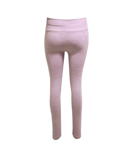 Womens/ladies melange sculpted seamless 3d leggings light pink TriDri