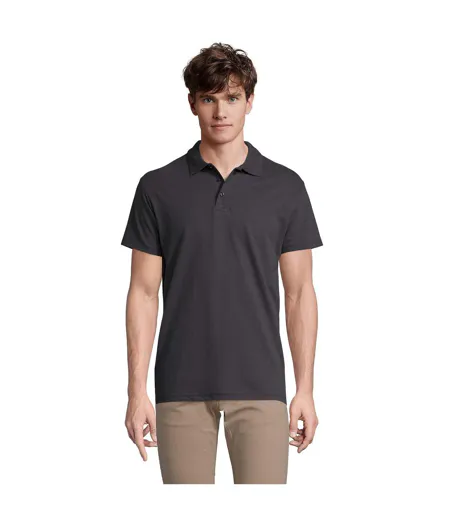 Polo Spring Homme Gris Foncé Uni SOLS