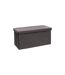 Pouf & Coffre de Rangement Velours 76cm Gris-1