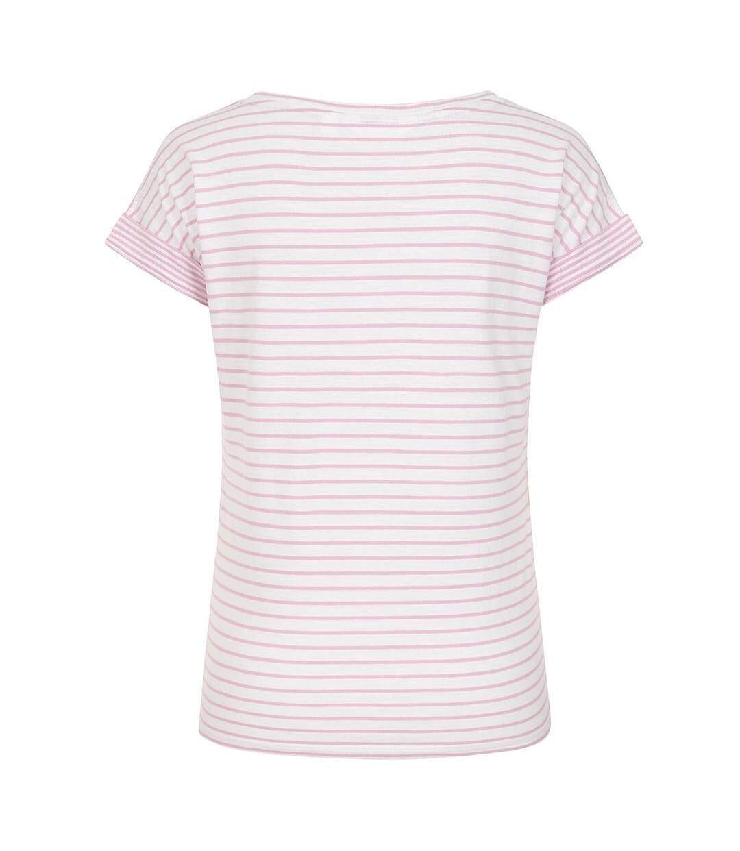 T-shirt Motif/style Rayé Femme Rose Lazy Jacks-3