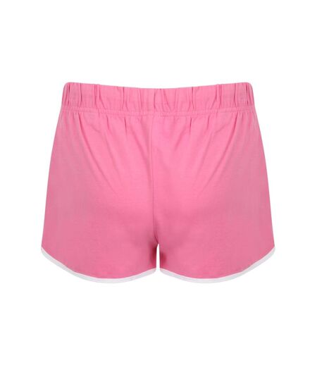 Short Rétro Femme Rose Blanc Skinni Fit