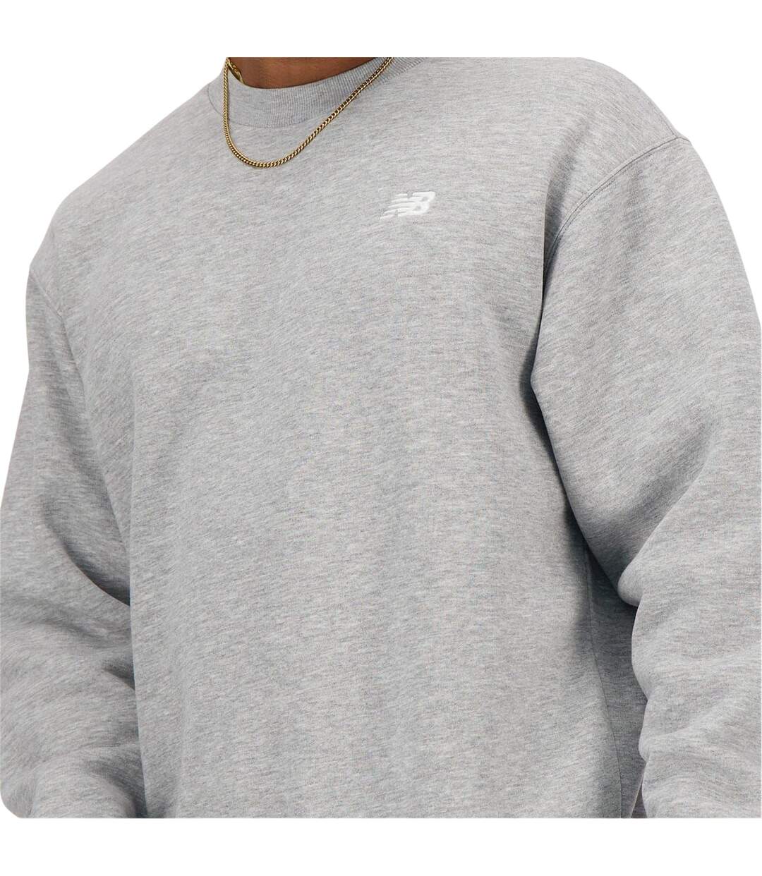 Mens Crew Neck Regular Sweatshirt Grey New Balance-3