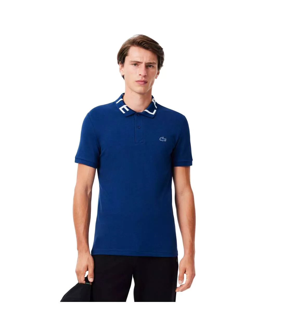 Mens Movement Pique Slim Polo Shirt Blue Lacoste-2