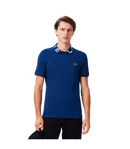 Mens Movement Pique Slim Polo Shirt Blue Lacoste