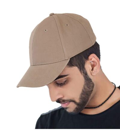 Atlantis Liberty Six Buckle Brushed Cotton 6 Panel Cap (Khaki) - UTAB194