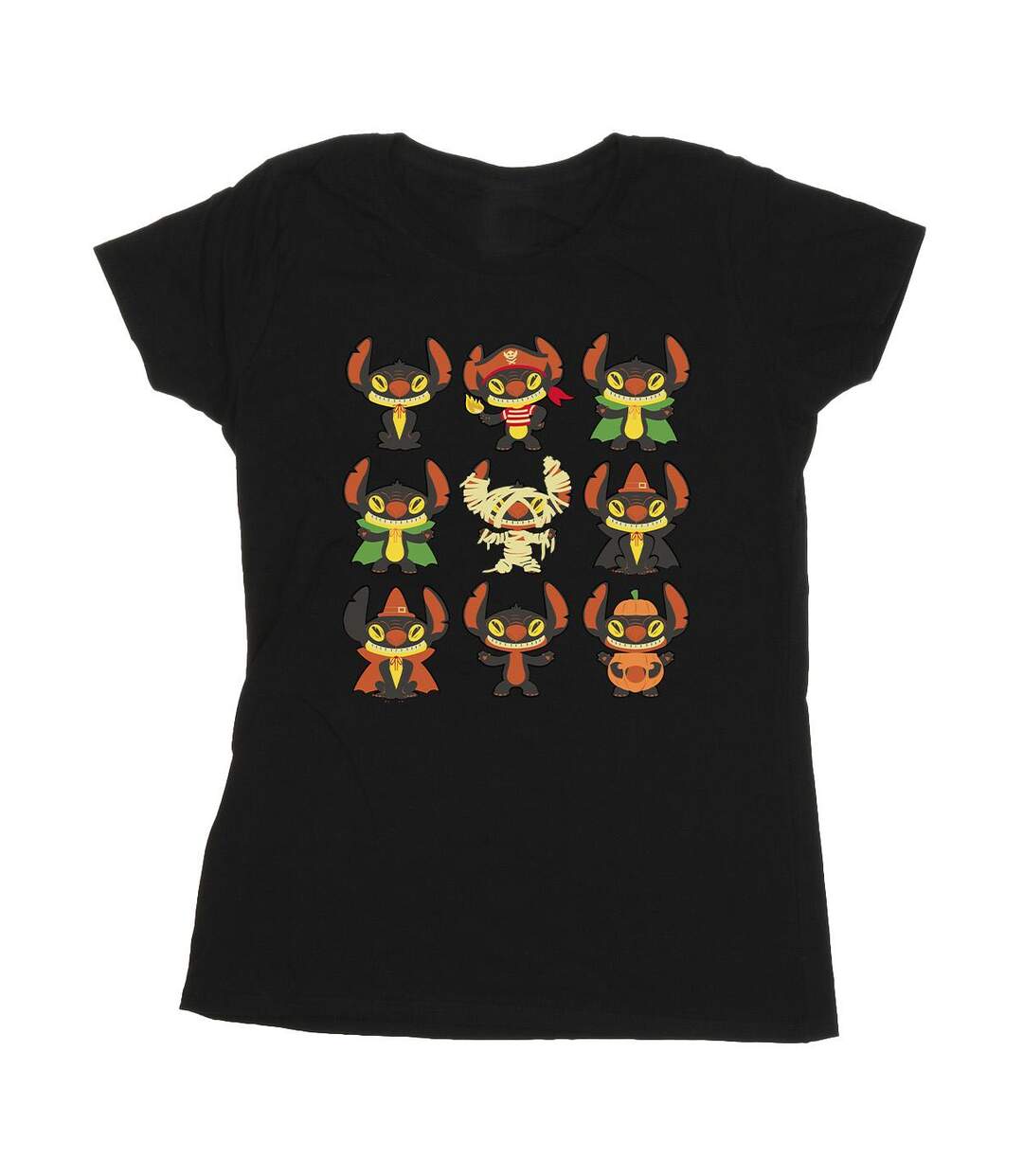 Disney T-shirt en coton Femmes/Ladies Lilo & Stitch Halloween Costumes (Noir) - UTBI26030-1