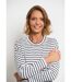 T-shirt rayures avec encolure strass-4