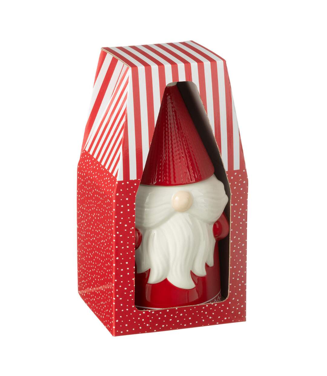 Boîte à Biscuits en Céramique Père Noël 33cm Rouge-3