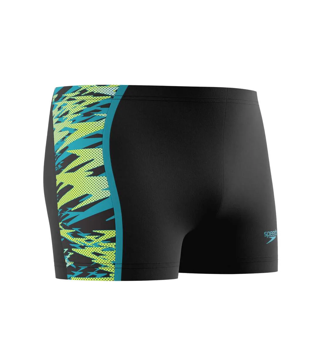 Mens Hyperboom Splice Swim Shorts Black Green Speedo-3