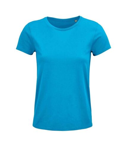 SOLS Womens/Ladies Crusader Organic T-Shirt (Aqua Blue)