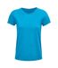 SOLS Womens/Ladies Crusader Organic T-Shirt (Aqua Blue)