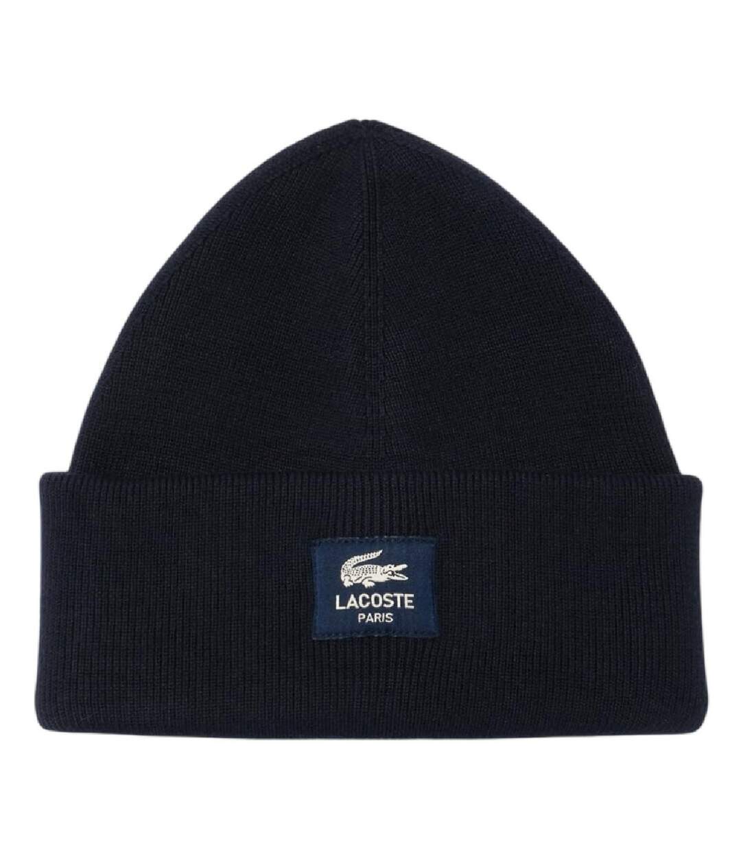 Bonnet Motif/style Écusson Noir Lacoste-2