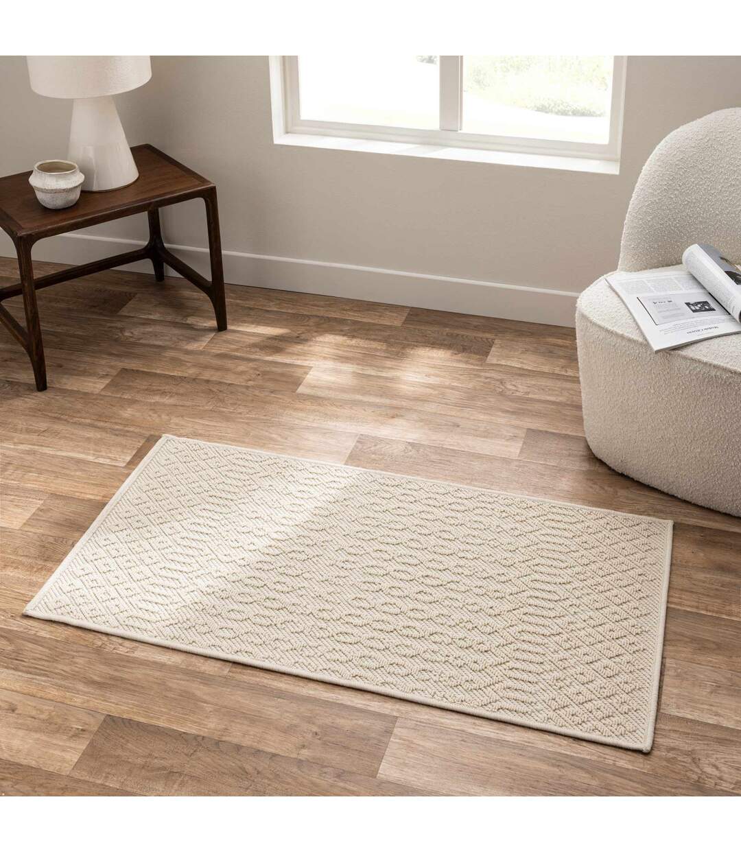 Tapis Tissé en Relief Sinata 60x110cm Naturel-4