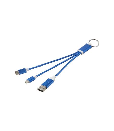 4 in 1 recycled aluminium keyring charging cable one size royal blue Generic