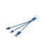 4 in 1 recycled aluminium keyring charging cable one size royal blue Generic