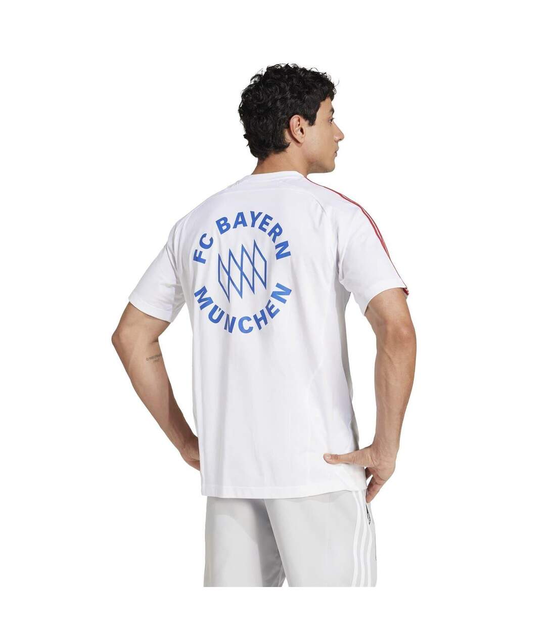 T-shirt Motif/style Fc Bayern Munich Homme Blanc Adidas-3